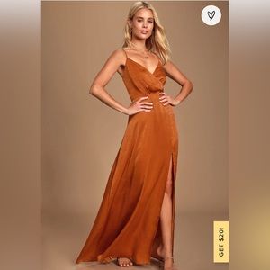Lulus Constantine Satin Maxi Dress